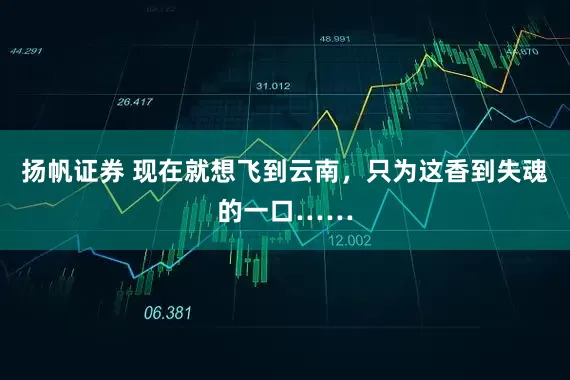 扬帆证券 现在就想飞到云南，只为这香到失魂的一口……
