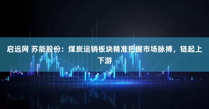 启远网 苏能股份：煤炭运销板块精准把握市场脉搏，链起上下游
